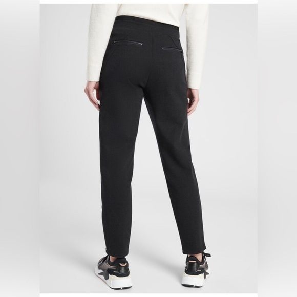 Athleta Vincent Heathered Pintuck Pant Carcoal Heather Gray Sz M NWT - Picture 2 of 9